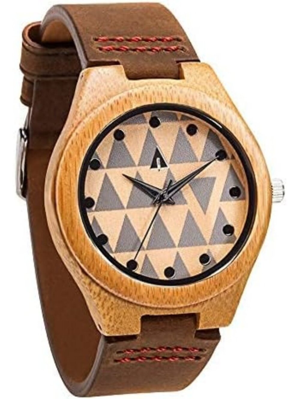 Stylish Wooden Watch for Men, Japanese Quartz Movement, Adjustable Leather Strap